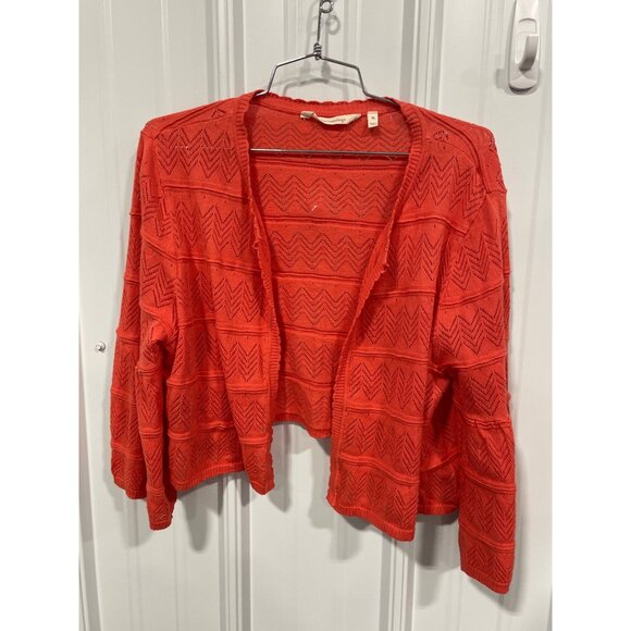 Soft Surroundings Womens XL Red Cardigan Sweater 70% Cotton 20% Polyamide 10% Si - Picture 1 of 6